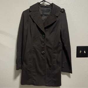 Zara Basic Chocolate Brown/Coffee Trench coat Size EXTRA SMALL